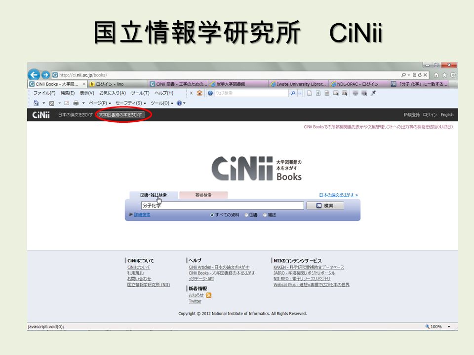 国立情報学研究所 CiNii