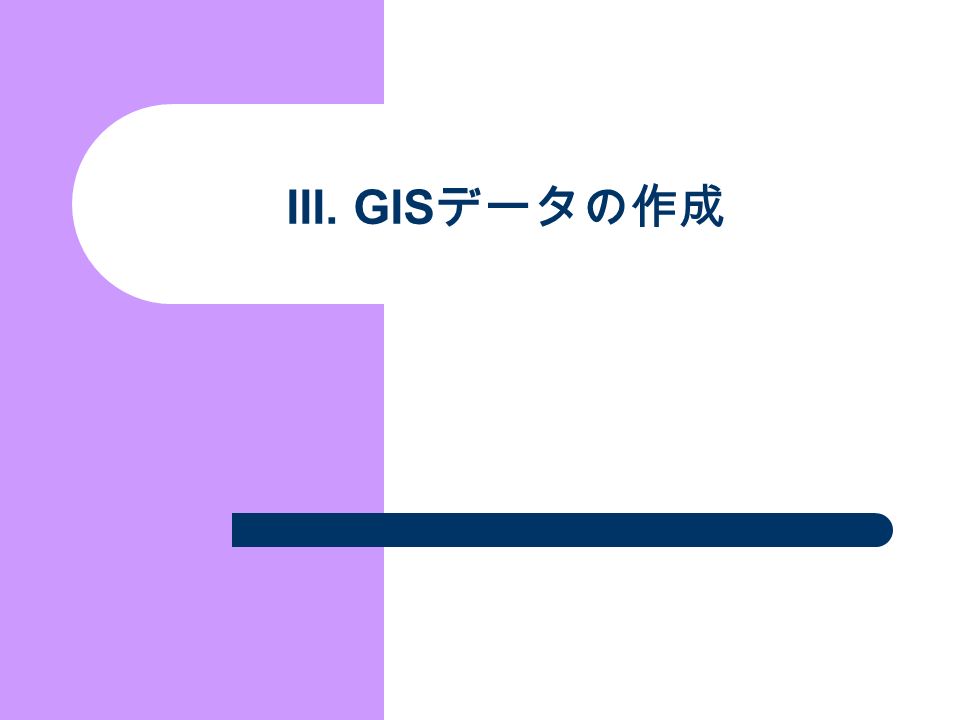 III. GIS データの作成