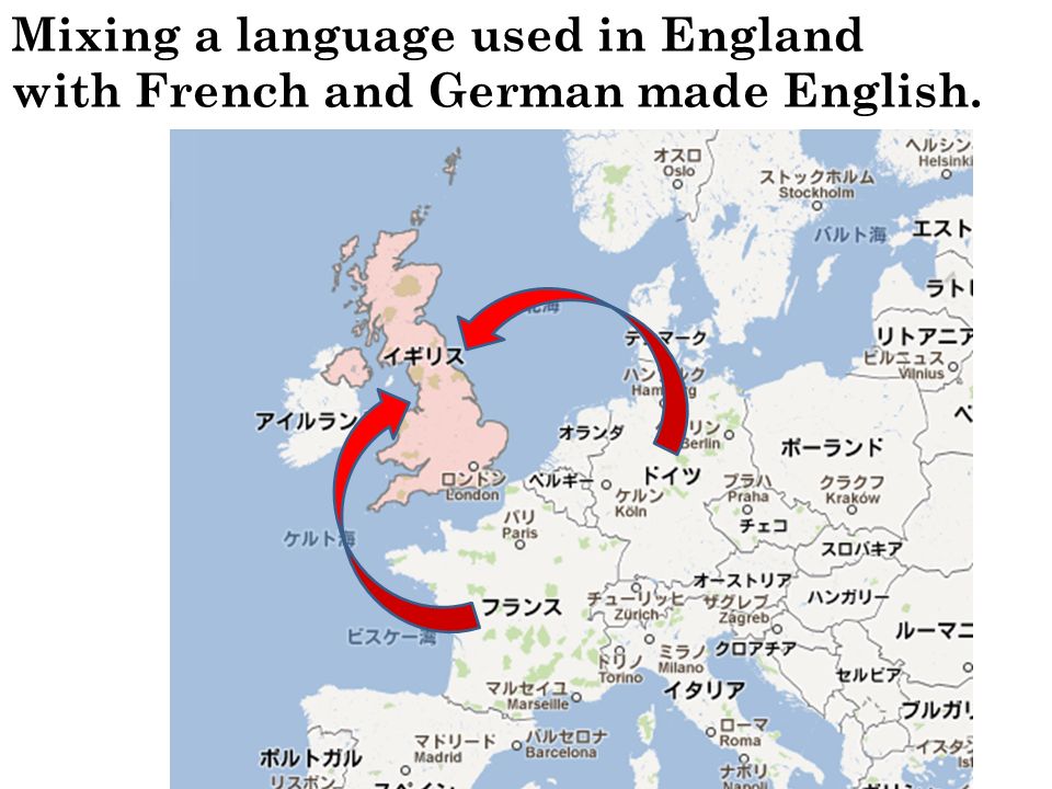 Mixing a language used in England with French and German made English.