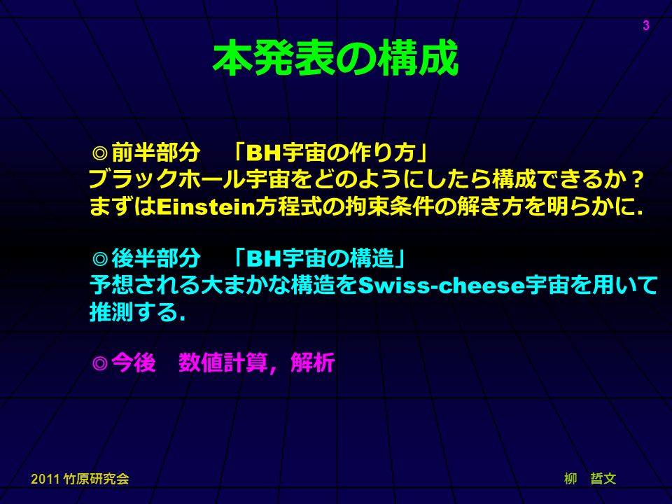 ブラックホール宇宙の構成方法と その構造 阿部君 中尾さん 孝森君 大阪市立大学 柳 哲文 Yitp Ppt Download