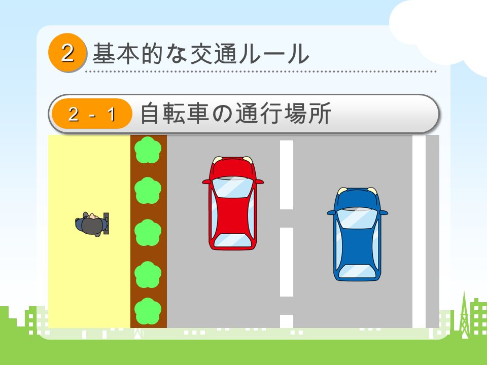 ２２ 基本的な交通ルール ２－１ 自転車の通行場所