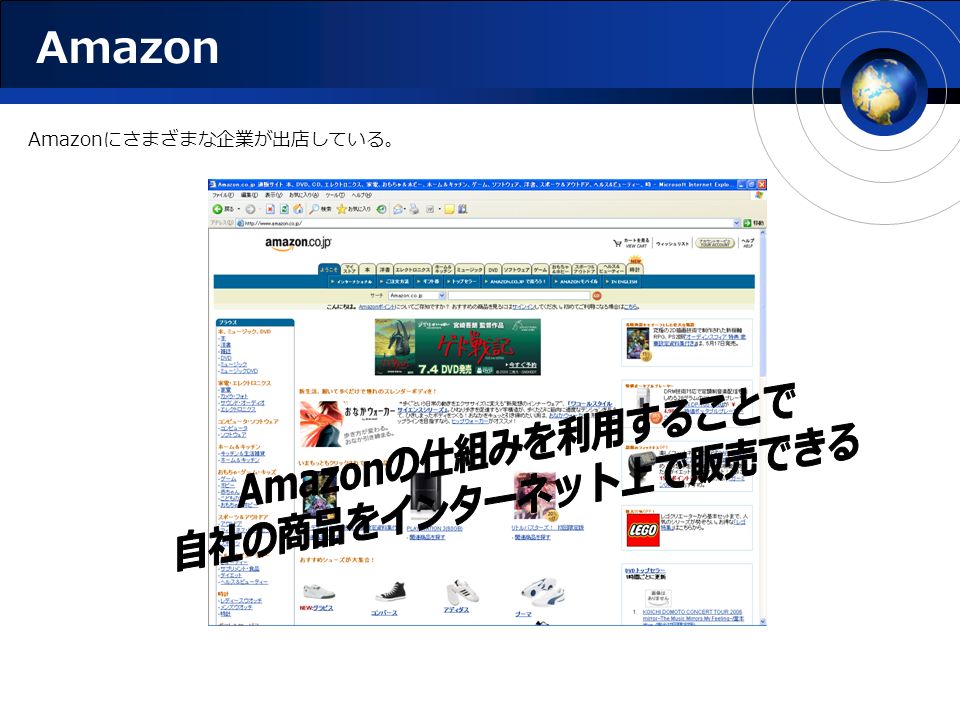 Amazon Amazonにさまざまな企業が出店している。